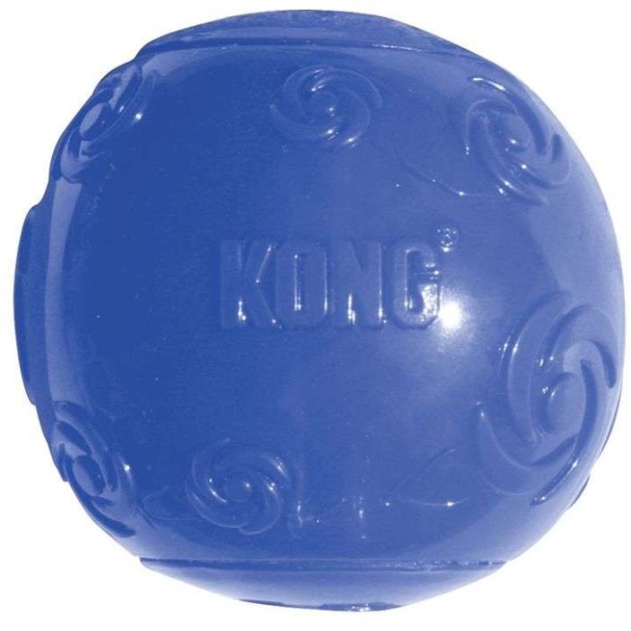 KONG игрушка для собак Сквиз Мячик резиновый с пищалкой, цвета в ассортименте