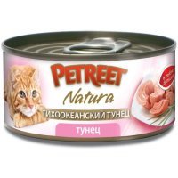 Petreet консервы для кошек кусочки тихоокеанского тунца в рыбном бульоне 70 г