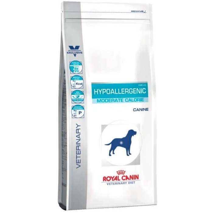 Royal Canin Hypoallergenic Moderate Calorie диета для собак с пищевой аллергией/непереносимостью с умеренным количеством энергии