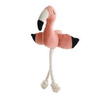 Mr.Kranch Игрушка для собак мелких и средних пород Фламинго с канатом и пищалкой (24х13,5х6см)