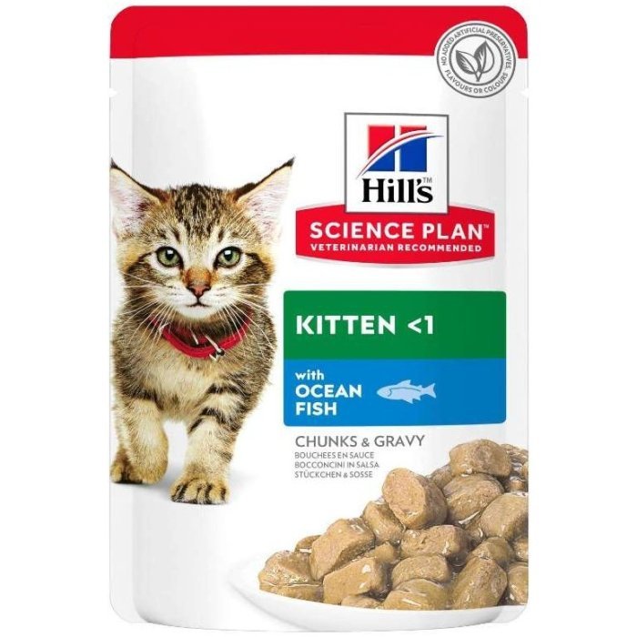 Hill's консервы Science Plan для котят для здорового роста и развития, пауч с океанической рыбой в соусе