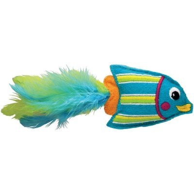 KONG игрушка для кошек &quot;Тропическая рыбка&quot; 12 см фетр/перья/кошачья мята голубая