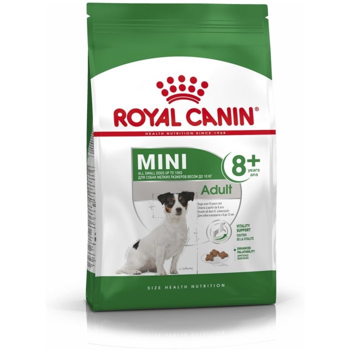 Корм Royal Canin для пожилых собак малых пород: до 10 кг, старше 8 лет, МИНИ ЭДАЛТ 8+