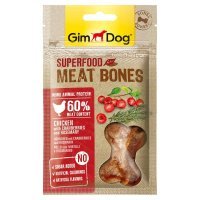GimDog "Мясные косточки" лакомство из курицы с клюквой и розмарином для собак