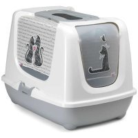 Moderna Cats in Love био-туалет 50x39x37h см с совком, серый