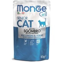 Monge Cat Grill Pouch паучи для пожилых кошек эквадорская макрель 85г