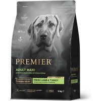 Premier Dog ADULT Maxi корм для собак крупных пород Свежее мясо Ягненка с Индейкой