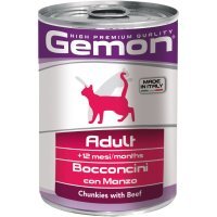 Gemon Cat консервы для кошек кусочки говядины 415г